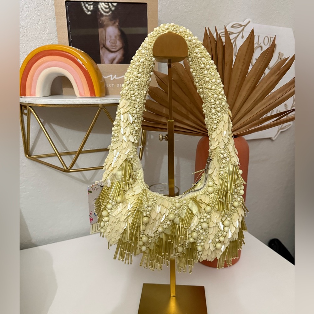 TJMaxx/ Marshalls Viral beaded bag made in India Butter Yellow